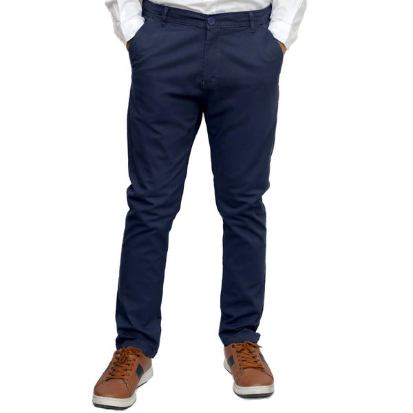 Navy Blue Straight Fit Regular Cotton Pant PSM-9076