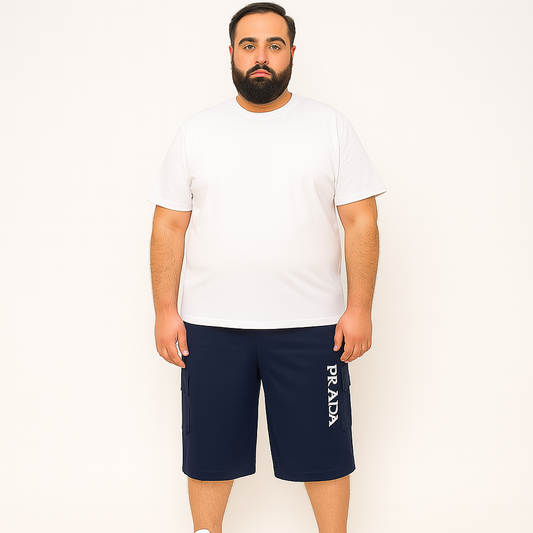 Navy Dri-Fit Plus Size Cargo Shorts PSM-9767