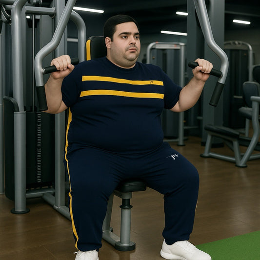 Navy Blaze Plus Size Gym Tracksuit PSM-9425