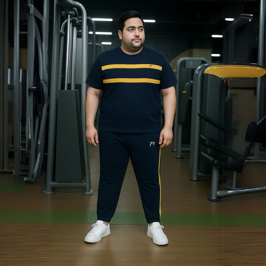 Navy Blaze Plus Size Gym Tracksuit PSM-9425