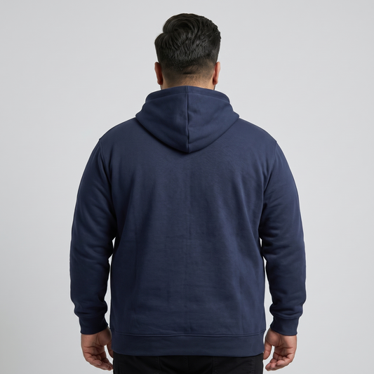 Navy Blue Classic Full-Zip Fleece Hoodie PSM-10457