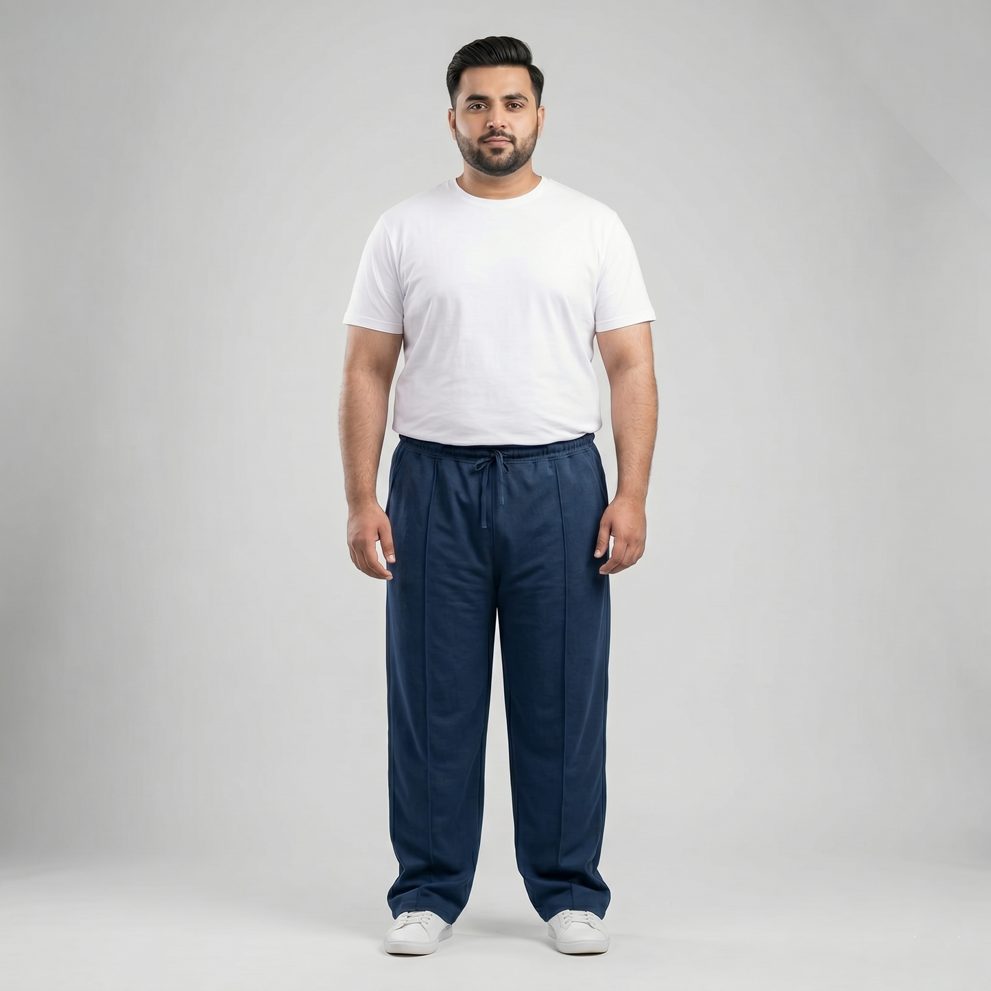 Navy Blue Comfort Fit Terry Trousers PSM-11132
