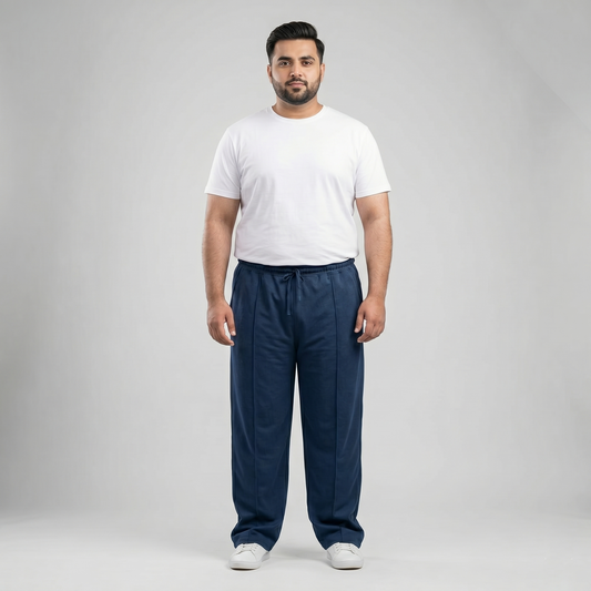Navy Blue Comfort Fit Terry Trousers PSM-11132