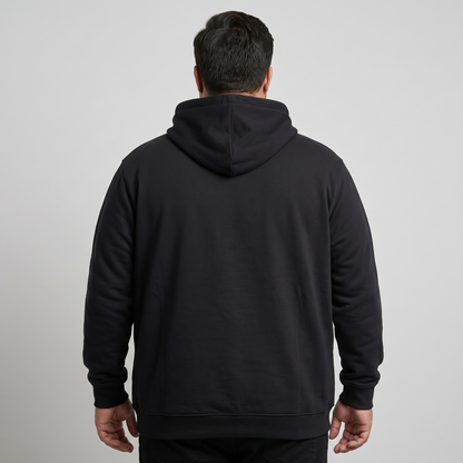 Navy Blue Fleece Big Size Over Head Hoodie PSM-4246