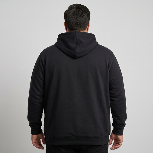 Navy Blue Fleece Big Size Over Head Hoodie PSM-4246