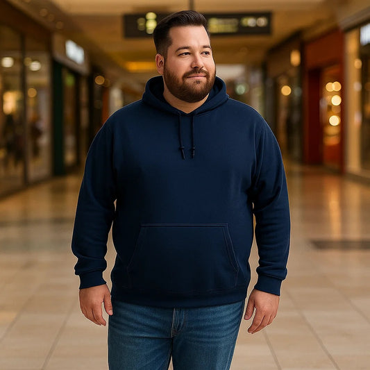 Navy Blue Fleece Big & Tall PullOver Hoodie PSM-4131