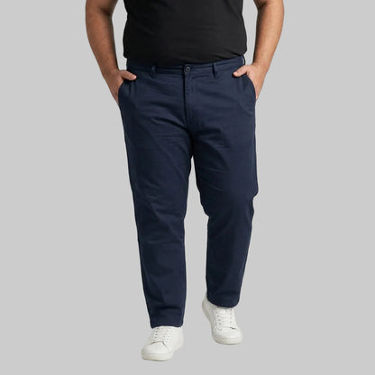 Navy Blue Plus Size Cotton Pant for Men