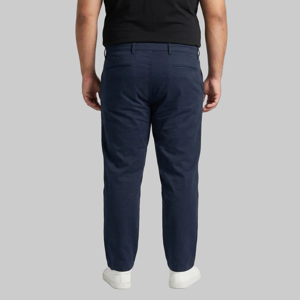 Navy Blue Plus Size Cotton Pant for Men