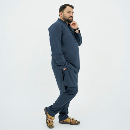 Navy Blue Plus Size Kurta Pajama PSM-9059