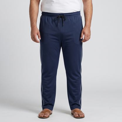 Navy Blue Side-Striped Plus Size Trouser PSM-9912