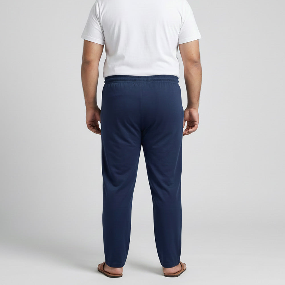 Navy Blue Side-Striped Plus Size Trouser PSM-9912