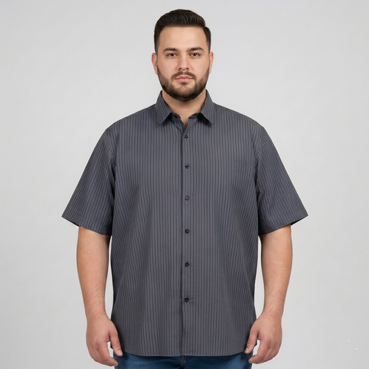 Navy Fine Pinstripe Half Sleeve Casual Shirt PSM-11185