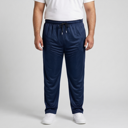 Navy Mesh Polyester Plus Size Trouser PSM-9083