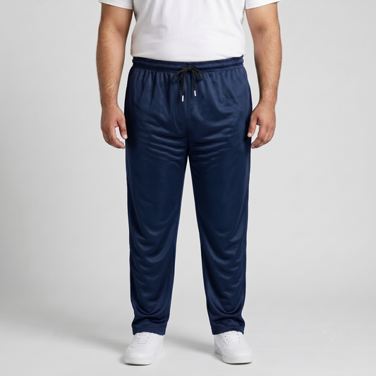 Navy Mesh Polyester Plus Size Trouser PSM-9083