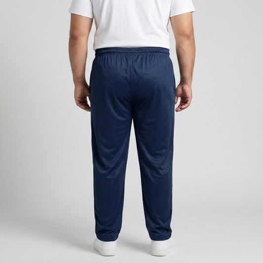 Navy Mesh Polyester Plus Size Trouser PSM-9083