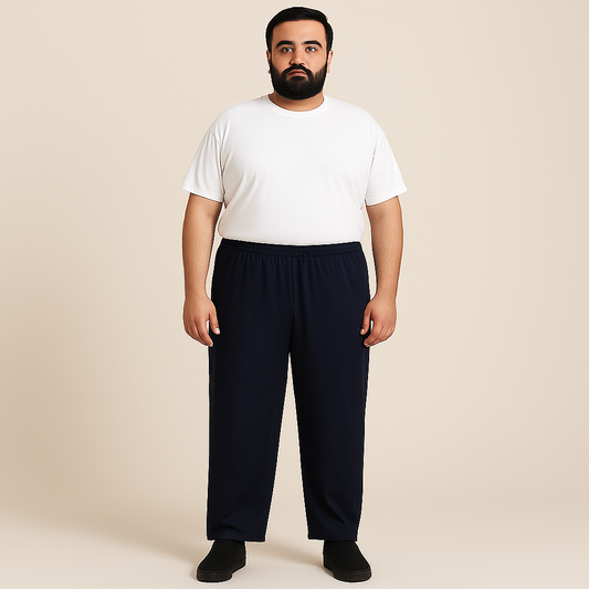 Navy UrbanEase Plus Jersey Trousers With Zip Pockets PSM-8083