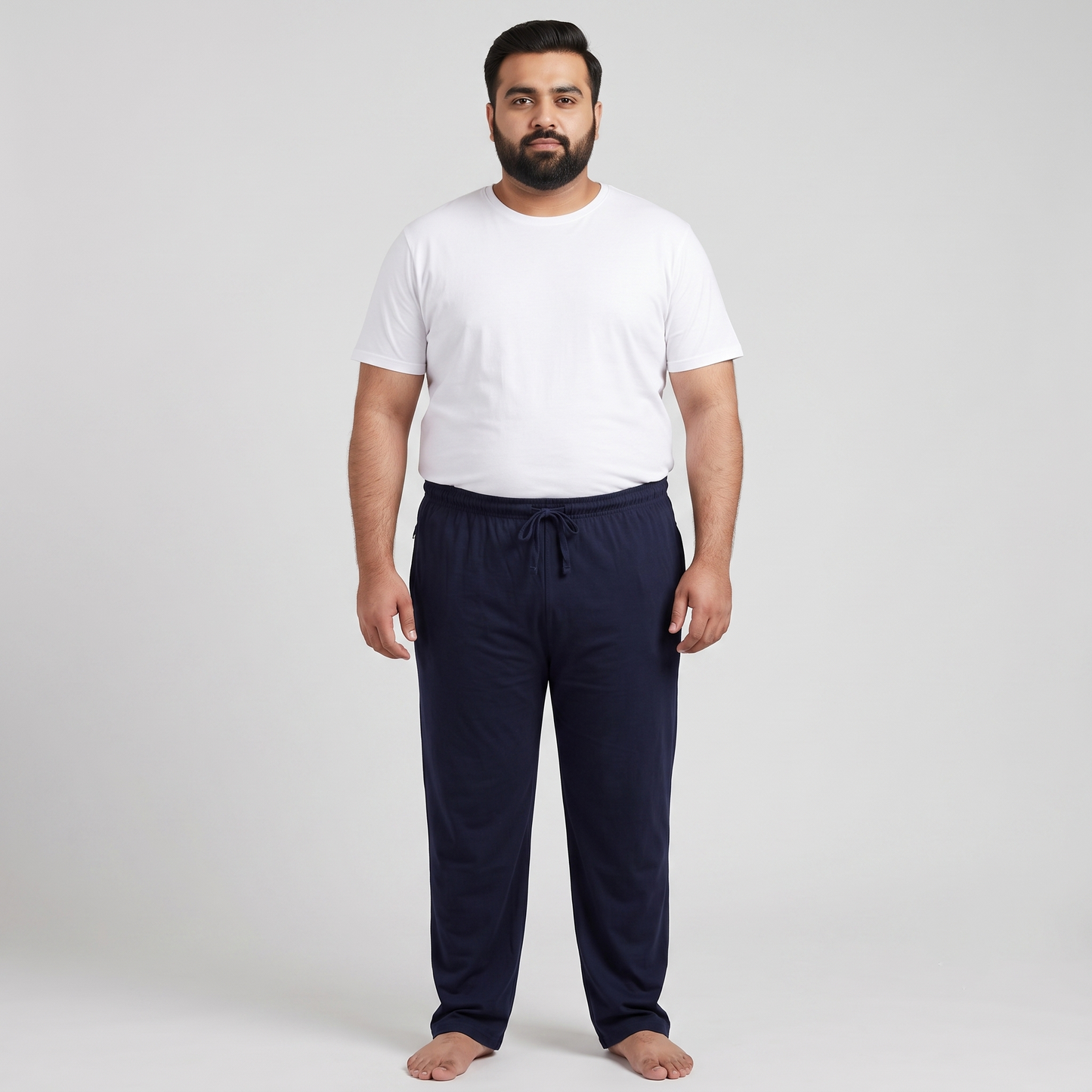 Navy UrbanEase Plus Jersey Trousers With Zip Pockets PSM-8083