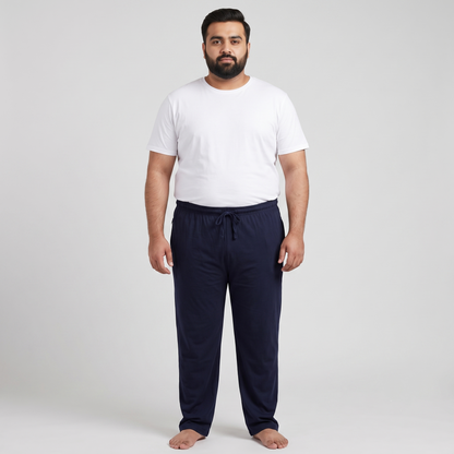 Navy UrbanEase Plus Jersey Trousers With Zip Pockets PSM-8083