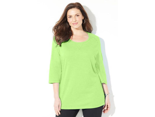 Neon Green Active Slub Scoopneck T-Shirt PSW-7145