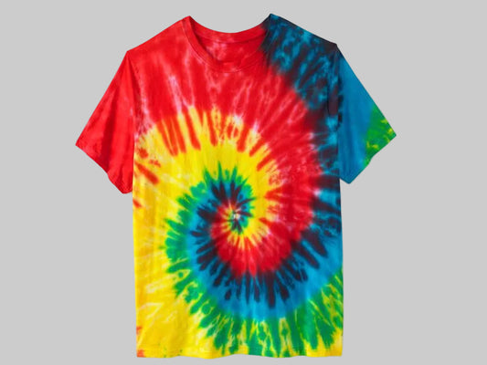 Neon Tie Dye Big & Tall crewneck T-shirt with colorful tie-dye pattern and relaxed fit for everyday casual wear. 