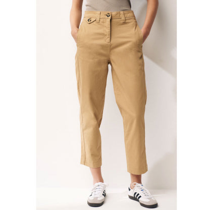 Neutral Tan Brown Cotton Plus Size Chino Pant PSW-7994