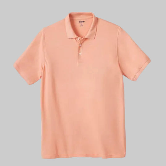 Heather orange big and tall pique polo shirt with stripe design relaxed fit men