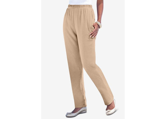 New Khaki Straight Leg Knit Pant PSW-6422