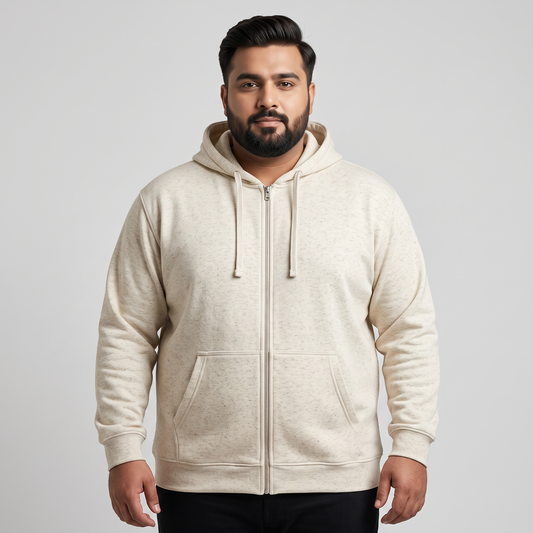 Oat Milk Classic Full-Zip Fleece Hoodie PSM-10458