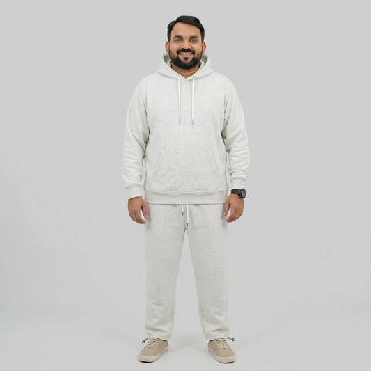 Oatmeal Fleece Co-ord Set for Men with Zip Pockets and Adjustable Bottom Opening