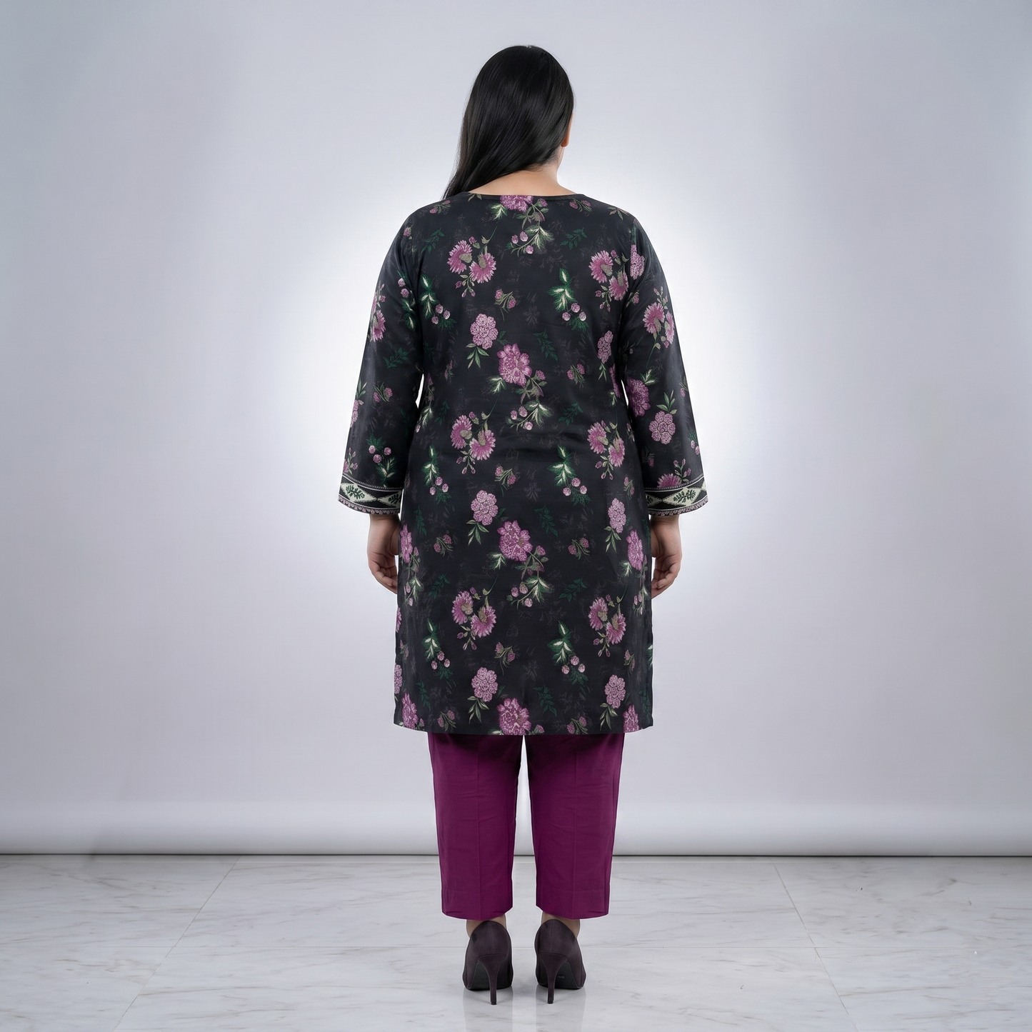 Obsidian Orchid 3-Piece Printed Lawn Suit PSW-11178