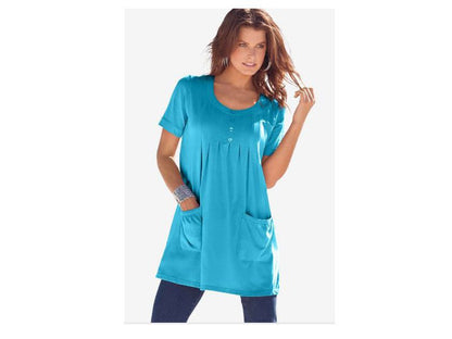 Ocean Plus Size Women Two Pocket Soft Knit Tunic PSW-4793