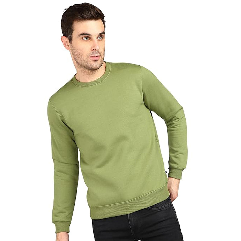 Olive Big Size Crewneck Sweatshirt PSM-8918