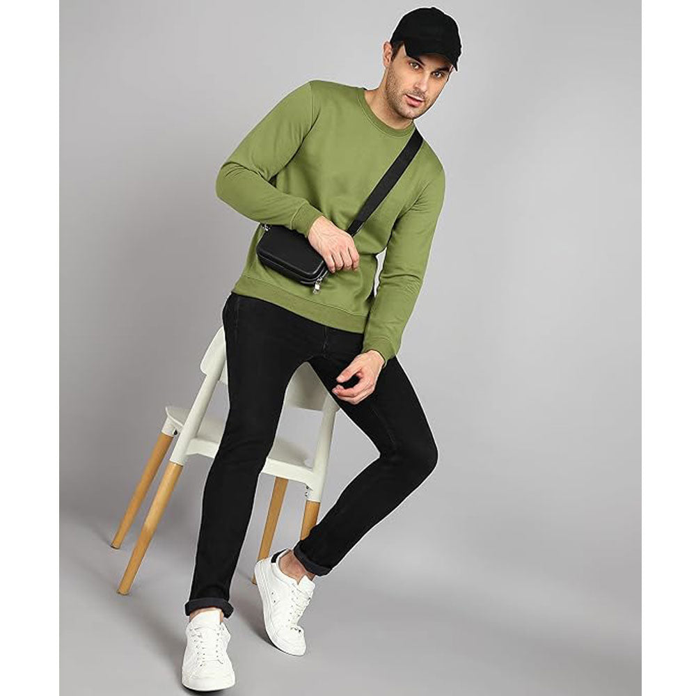 Olive Big Size Crewneck Sweatshirt PSM-8918