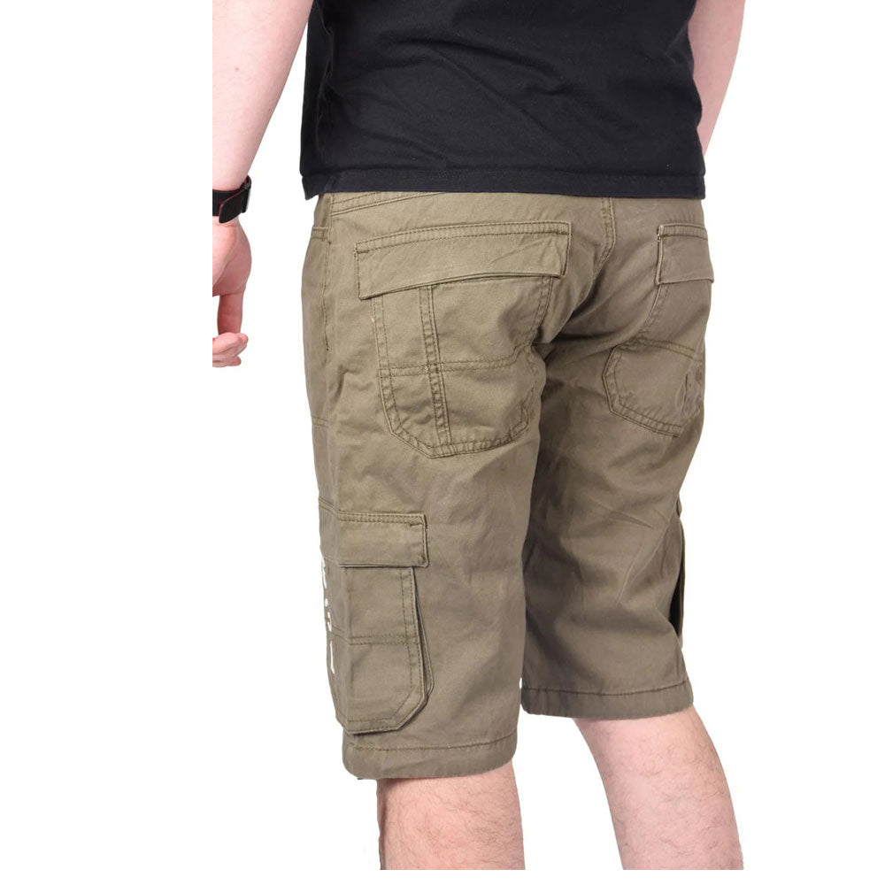 Olive Chino Cotton Combat Cargo Shorts PSM-8883