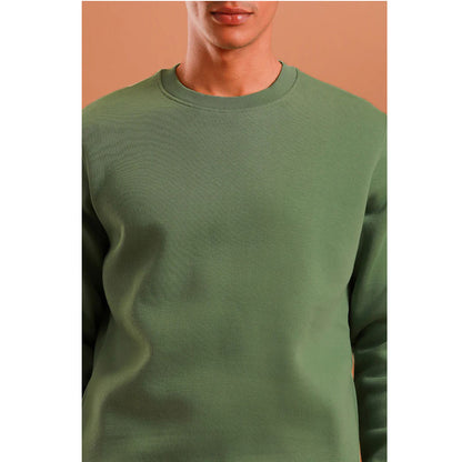 Olive Green Big Size Crewneck Sweatshirt PSM-8919