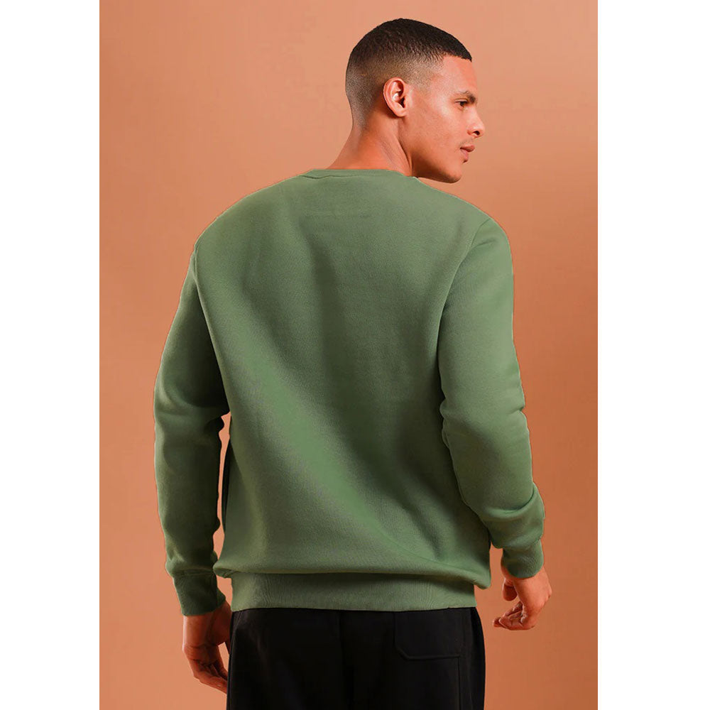 Olive Green Big Size Crewneck Sweatshirt PSM-8919