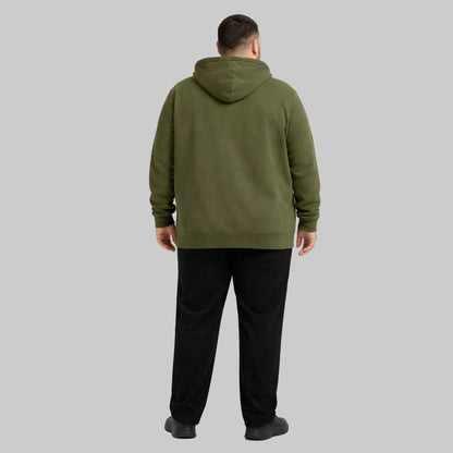 Olive Green Classic Full-Zip Fleece Hoodie PSM-10459