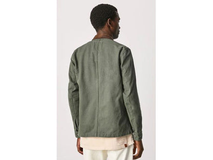 Olive Green Twill Cotton Big Size Jacket PSM-6174