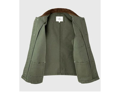 Olive Green Twill Cotton Big Size Jacket PSM-6174