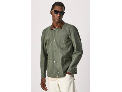 Olive Green Twill Cotton Big Size Jacket PSM-6174