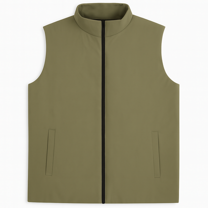 Olive Plus-Size Sleeveless Puffer Jacket PSM-10004
