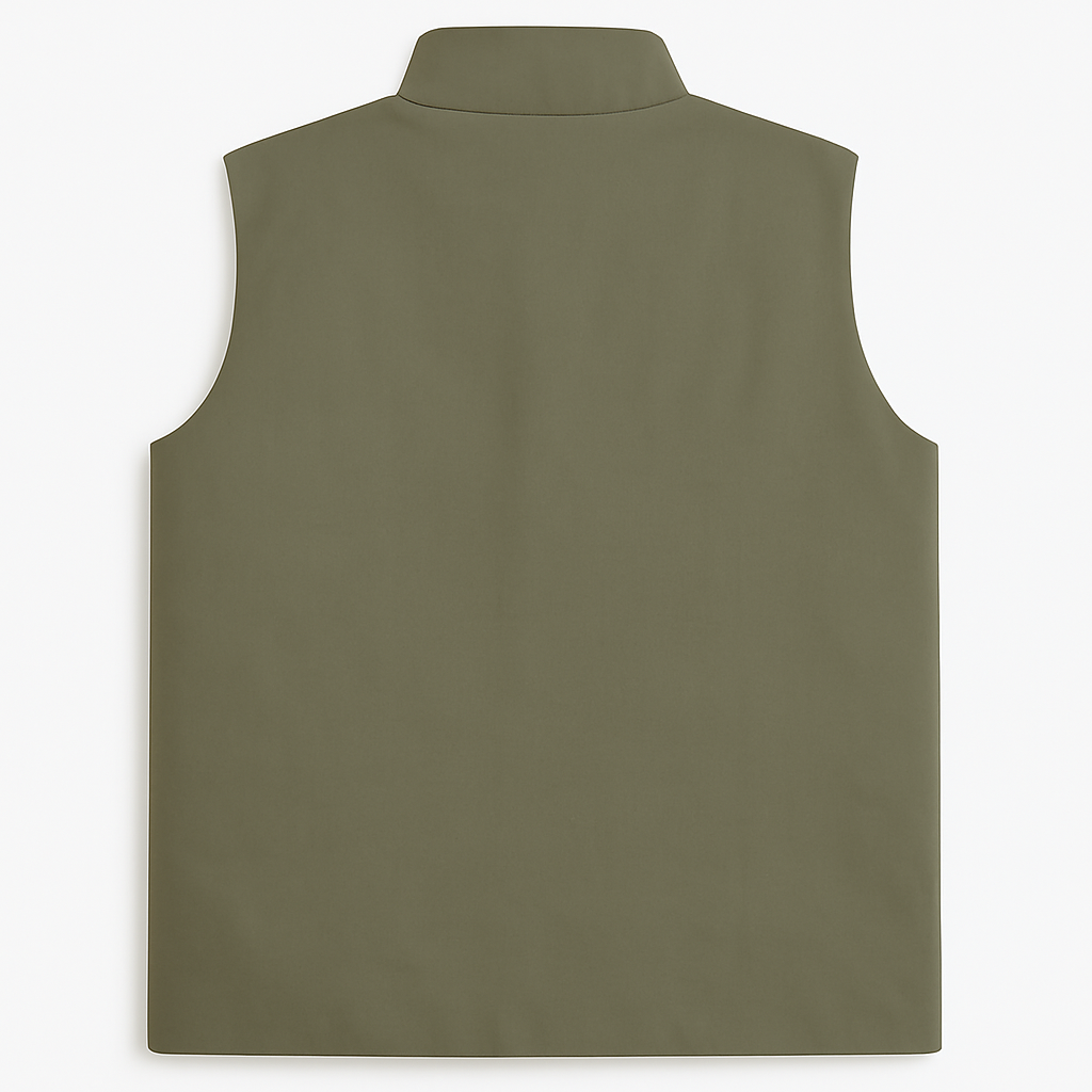 Olive Plus-Size Sleeveless Puffer Jacket PSM-10004