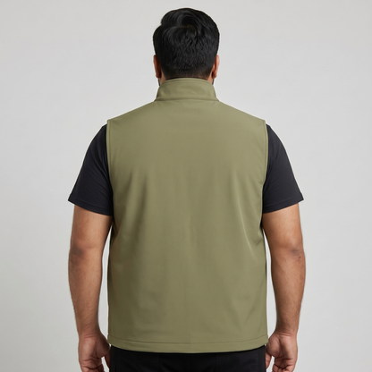 Olive Plus-Size Sleeveless Puffer Jacket PSM-10004