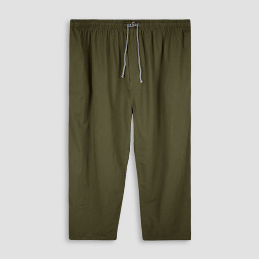 Olive Green Comfort Plus-Size Cotton Trousers PSM-8570