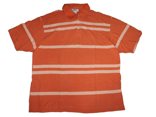 Orange Stripe Big Size Short Sleeve Polo Shirt PSM-3240