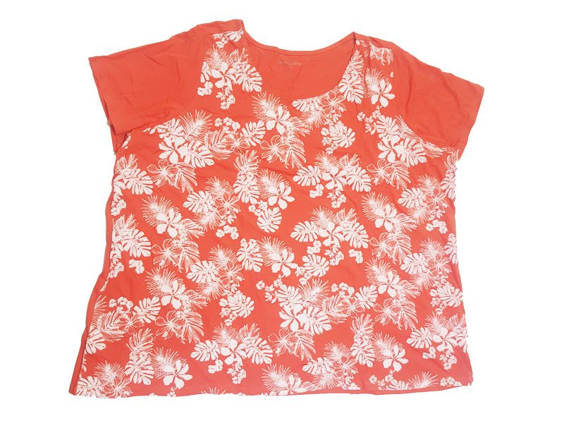 Orange Plus Size Women Embossed Top PSW-4686