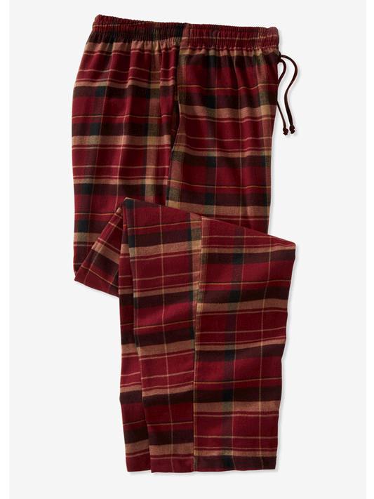 Oxblood Flannel Plaid Pajama Pants PSM-8993