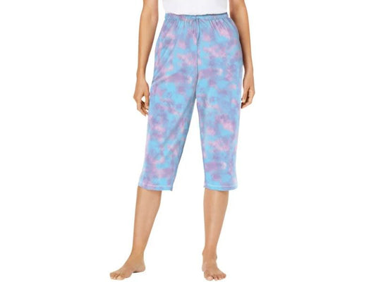 Pale Ocean Tie Dye Hearts Knit Sleep Capri PSW-7457