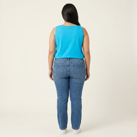 Paradise Blue Scoop Neck Tank PSW-5829