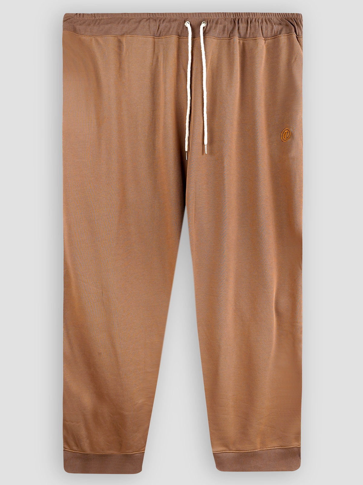 Peach Brown Plus-Size Terry Joggers PSM-8634